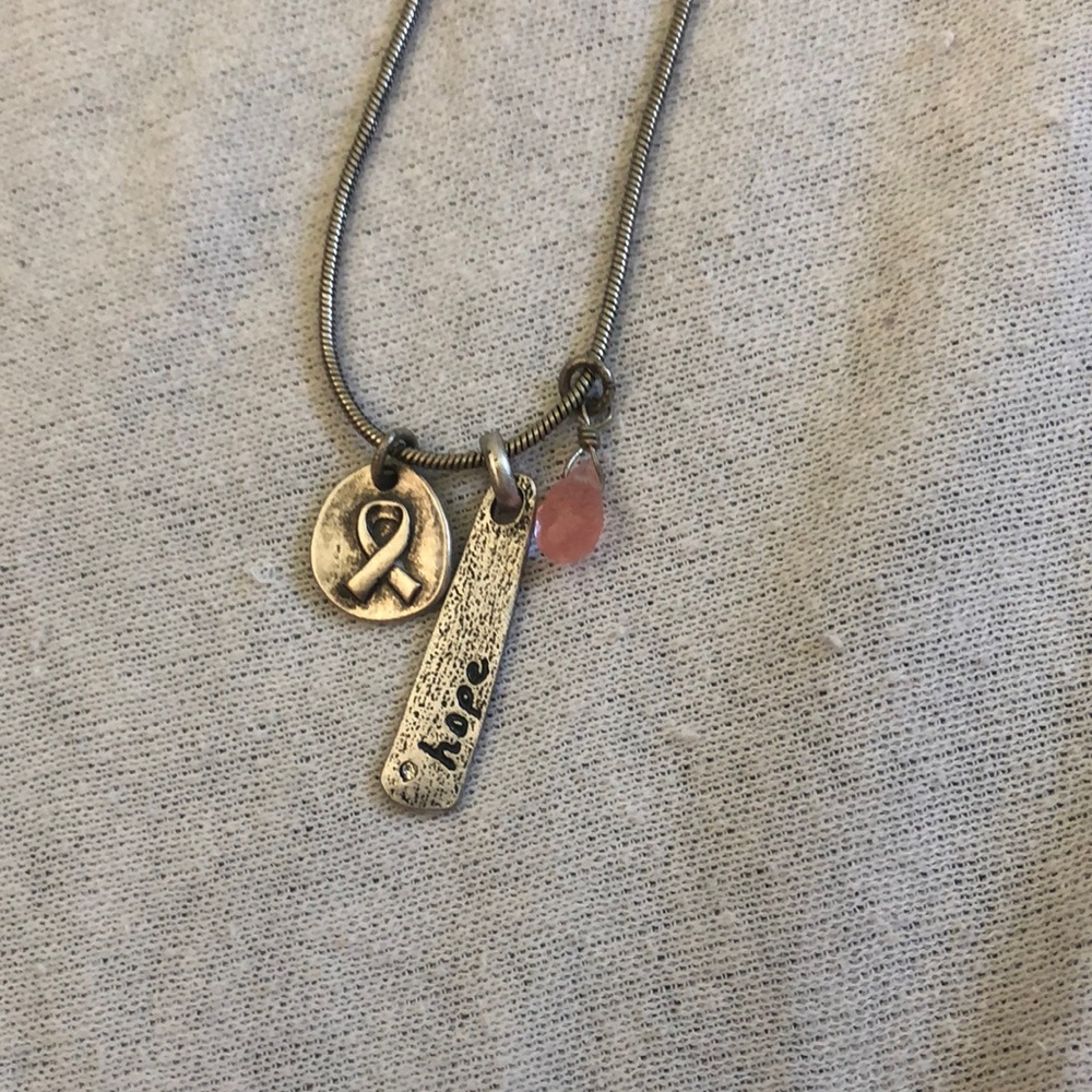 Breast cancer necklace